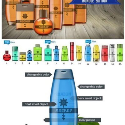 CM Cosmetic Bottle Mockups Bundle psd