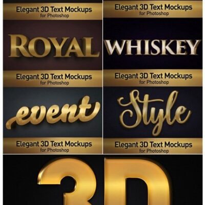 CM Elegant 3D Text Photoshop Mockups psd