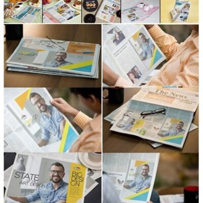 CM Newspaper Advert Mockups Bundle psd