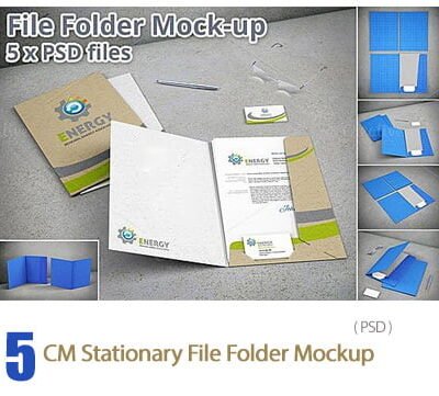 CM Stationary File Folder Mockup psd