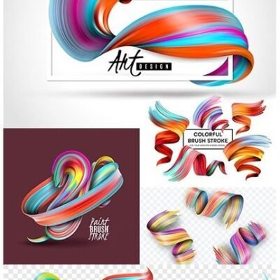 Creative Colourful Effect Decorative Brush Stroke
