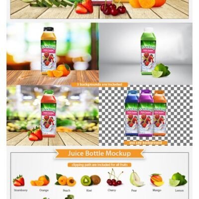 CreativeMarket Juice Bottle Mockup psd