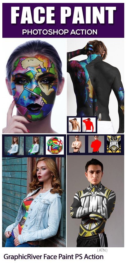 face.paint.photoshop.action Face Paint Photoshop Action