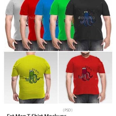 Fat Man T-Shirt Mockups psd