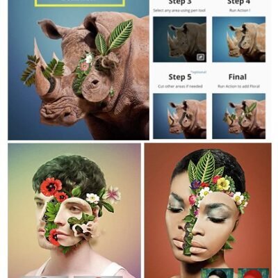 Floral Faces Photoshop Action