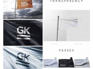 GraphicRiver 9 Realistic 3D Flag MockUps psd