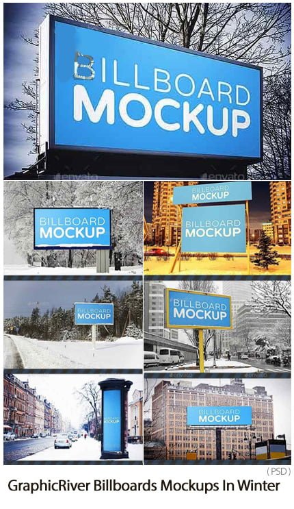 graphicriver.billboards.mockups.in.winter GraphicRiver Billboards Mockups In Winter psd