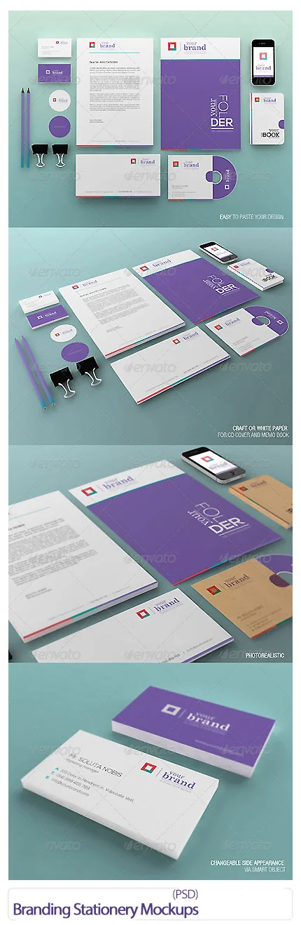 Graphicriver Branding Stationery Mockups psd