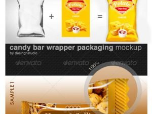 GraphicRiver Candy Bar And Chips Bag And Food psd