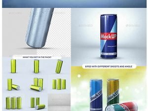 GraphicRiver Energy Drink Can Mockup psd