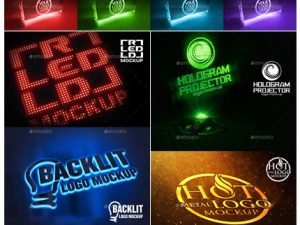 GraphicRiver Illuminated Logo Mockups psd