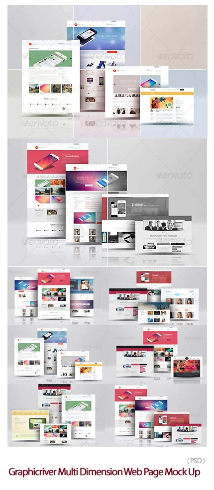 Graphicriver Multi Dimension Web Page MockUp psd