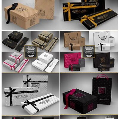 GraphicRiver Retail Boxes Vol.2 Bag And Box Packaging Mockups psd