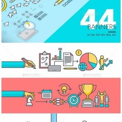 GraphicRiver Set Of Modern Flat Line Banners