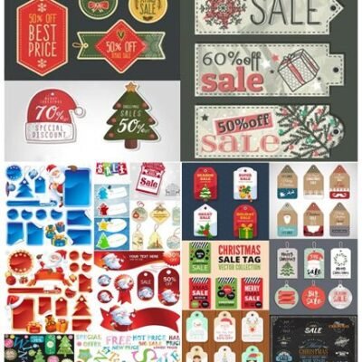 Holiday And Christmas Sales Vector Bundle 1