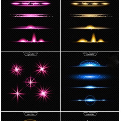 Light Effect Mix Elements Vector Set 02