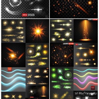 Light Effects And Glitter Elements Dark Background