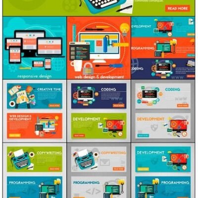 programming and graphic design concept banners