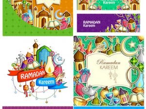 Ramadan Kareem Vector Greeting Card