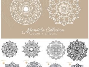 Set Of Mandala Decorative And Ornamental Design In Vector