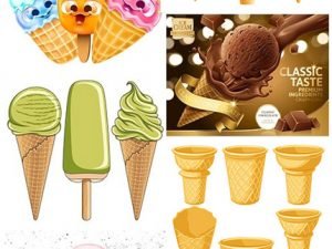 Summer Sweet Food Tasty Ice Cream Vector Collection