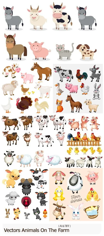 Vectors Animals On The Farm