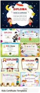 Vectors Certificate Templates With Kids | visualstorms