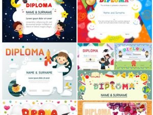 Vectors Certificate Templates With Kids 02