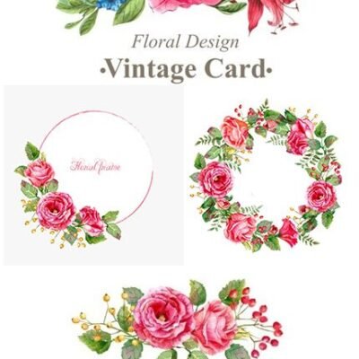 Vintage Cards With Flowers Vector