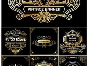 Vintage Vector Background With Gold Design