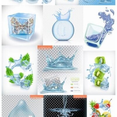 Water Splash Ice Cube Background Is Water Droplet A Splash Of Vector Image