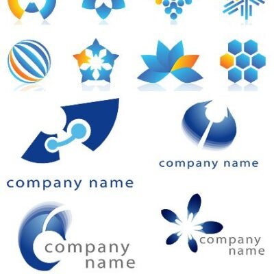 Blue Abstract Logo Set