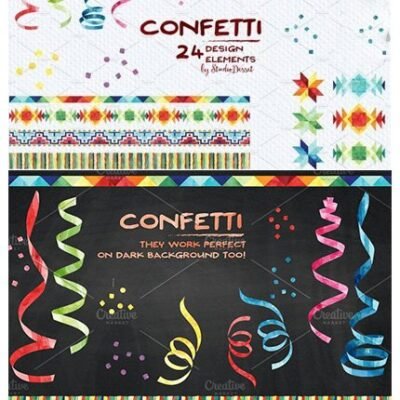 CM Confetti Watercolor Cliparts
