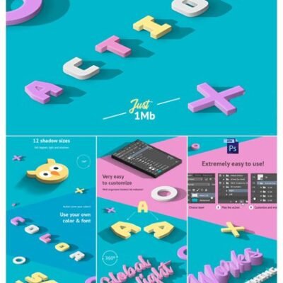 3D Isometric Photoshop Action