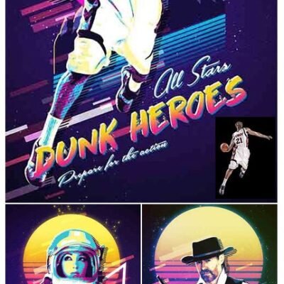 80s Retro Poster Photoshop Action