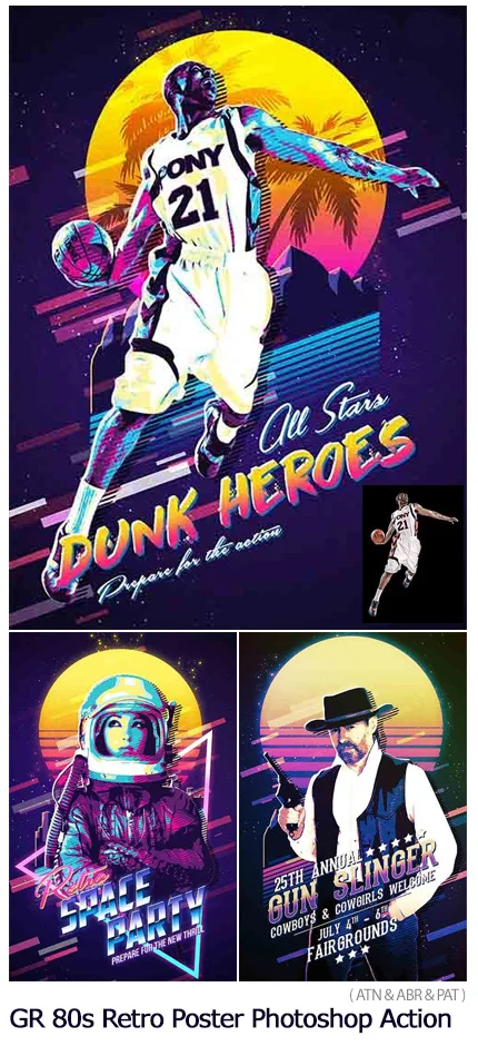 80s Retro Poster Photoshop Action