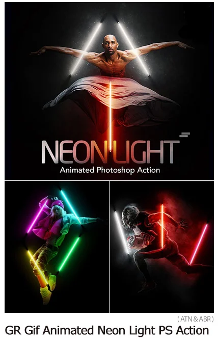 Animated Neon Light Photoshop Action