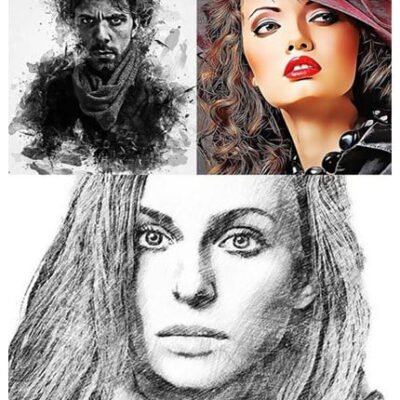 Artistic 4 In 1 Photoshop Action Bundle