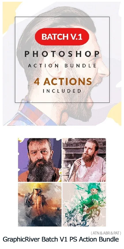 Batch V1 Photoshop Action Bundle