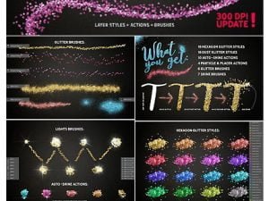 CM Glitter Pro Styles Actions Brushes