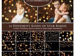 CM Gold Stars Bokeh Photo Overlays