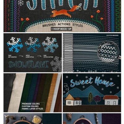 CM PS Stitch Brushes Actions Styles