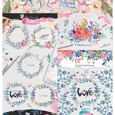 CM Watercolor Flowers Box psd