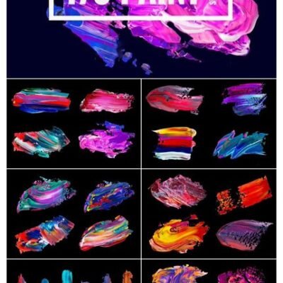 CreativeMarket 170 Abstract Paint Strokes Bundle