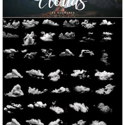 CreativeMarket 45 Clouds Overlays