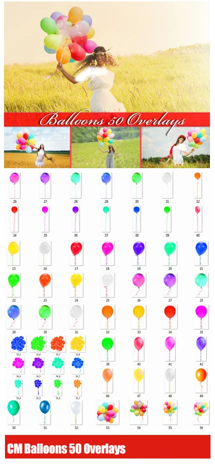 CreativeMarket Balloons 50 Overlays