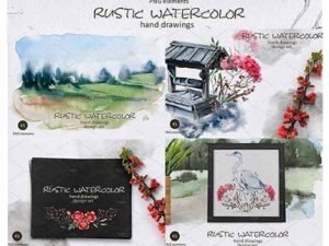 CreativeMarket Rustic watercolor