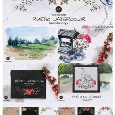 CreativeMarket Rustic watercolor