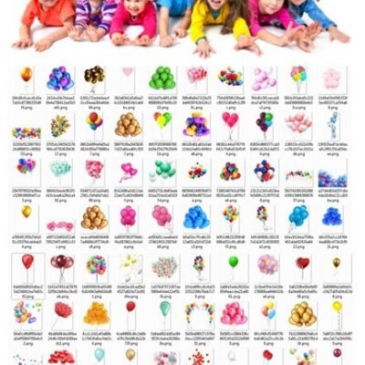 113 Balloons Photo Overlays In PNG Photography