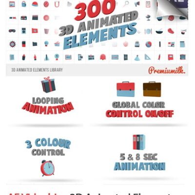 3D Animated Elements Library AE Templates